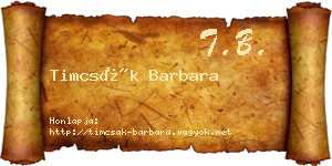 Timcsák Barbara névjegykártya
