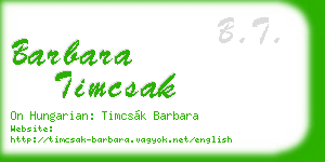 barbara timcsak business card