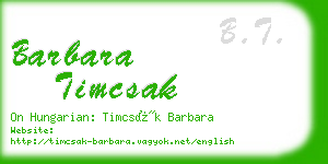 barbara timcsak business card